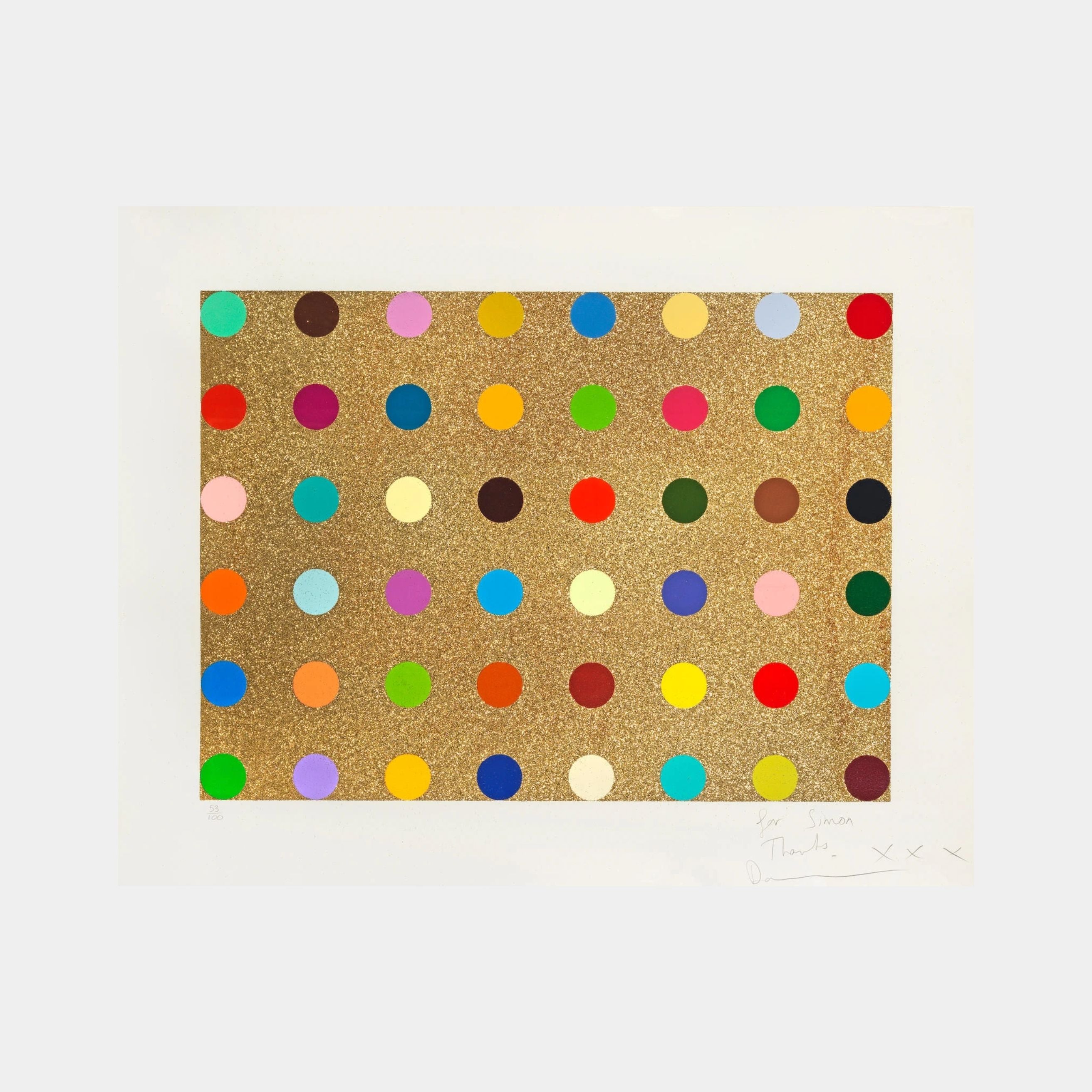 Damien Hirst, Proctolin (with Gold Glitter), 2008