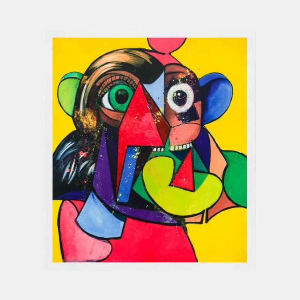 George Condo, Prismatic Head Composition and Portrait and Head, 2024