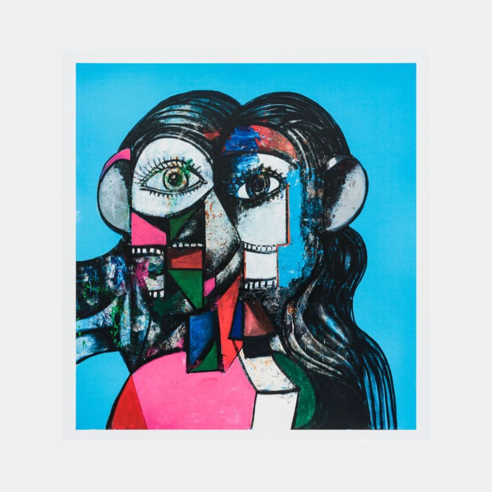 George Condo, Prismatic Head Composition and Portrait and Head, 2024