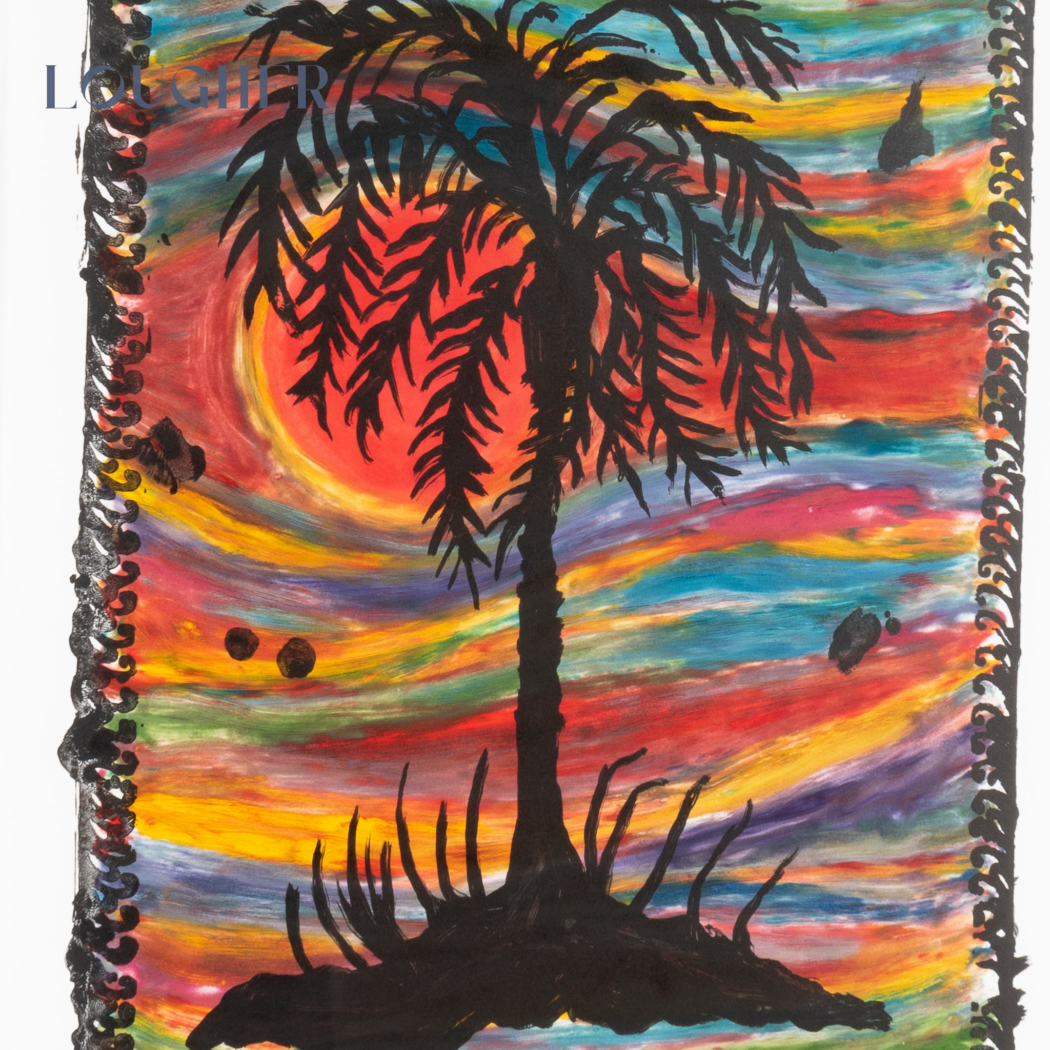 Josh Smith , Untitled (Palm Tree print), 2021